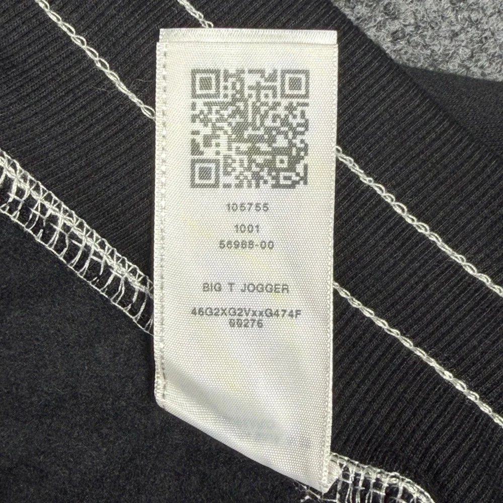 True Religion Big T‎ Jogger Black White Contrast Stitch Sweatpants Small NEW